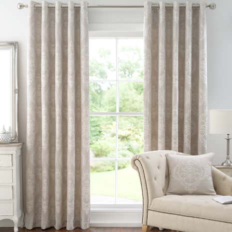 Seraphina Natural Lined Eyelet Curtains