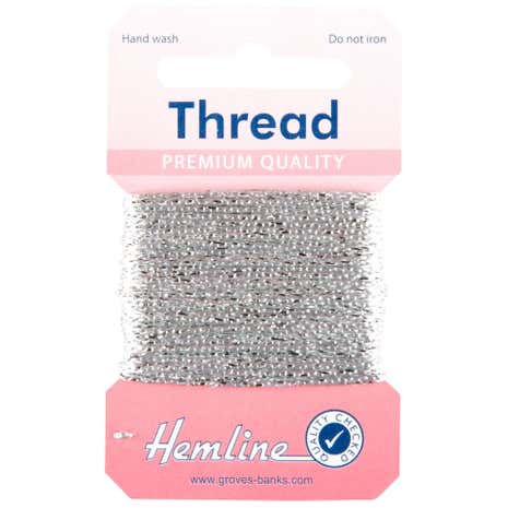 Hemline Silver Glitter Thread