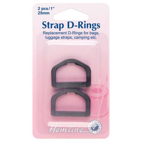 Hemline Black Strap D Rings