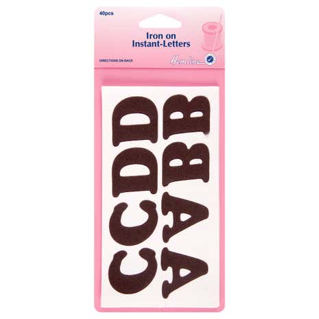 Hemline Pack of 40 Iron On Instant Letters