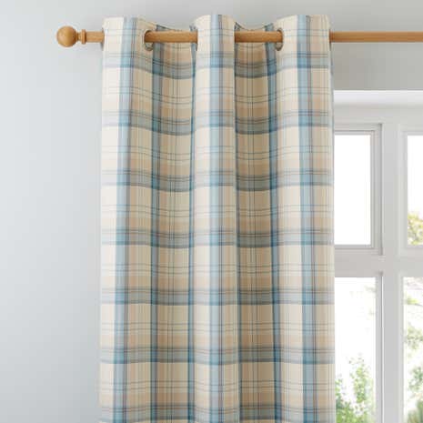 Balmoral Duck-Egg Lined Eyelet Curtains