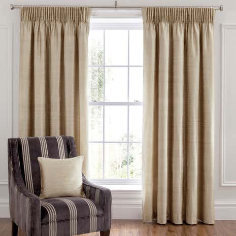 Dorma Beresford Champagne Lined Pencil Pleat Curtains