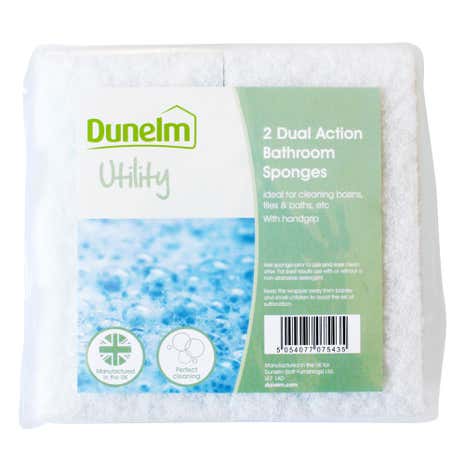 2pk Dual Action Bathroom Sponges