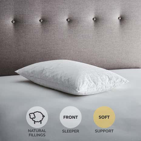 Hotel Anti-Allergy White Goose Feather and Down Soft-Support Pillow