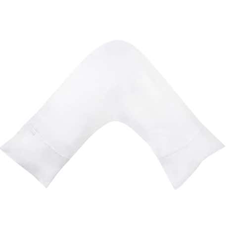 Dorma 350 Thread Count Cotton Satin Plain Dye White V-Shaped Pillowcase