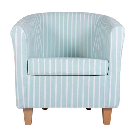 Hampton Duck Egg Stripe Tub Chair