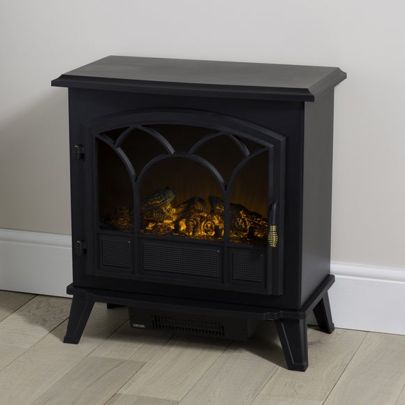 Large Black Stove Effect Heater 1850W