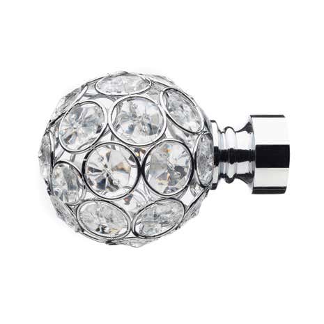 Mix and Match Chrome Diamante Ball Finials Dia. 28mm