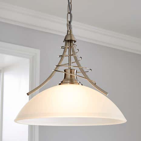 Linea Twist Satin Silver Ceiling Fitting