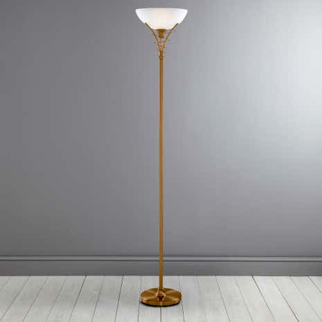 Linea Scroll Antique Brass Floor Lamp