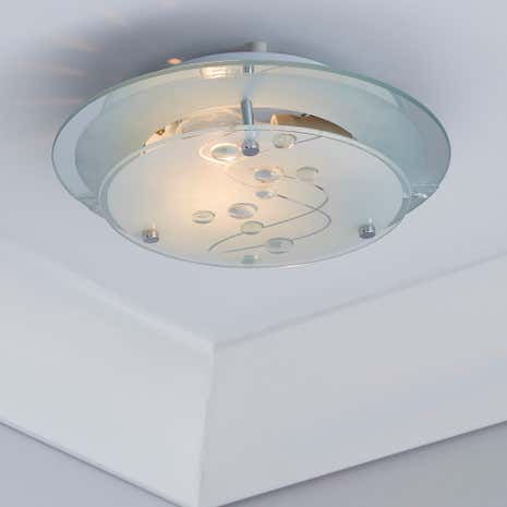 Beaded White Round Flush Light Fitting