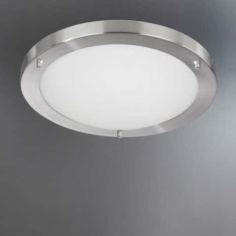 Satin Silver Flush Light Fitting