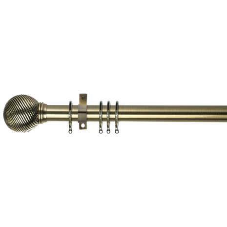 Swish Curzon Fixed Antique Brass Curtain Pole Dia. 35mm