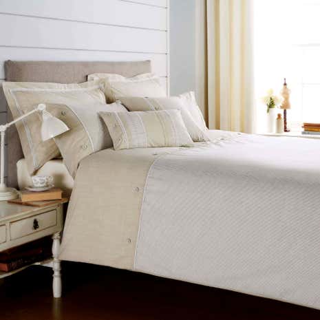 Millie Natural Duvet Cover and Pillowcase Set
