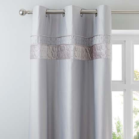 Vienna Silver Thermal Eyelet Curtains