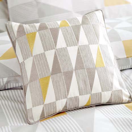 Skandi Geometric Yellow Square Cushion
