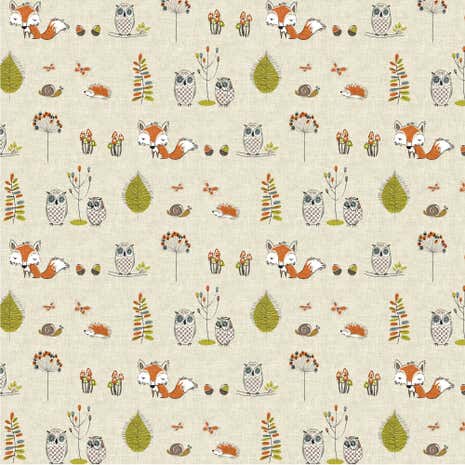 Woodland Fox PVC Fabric