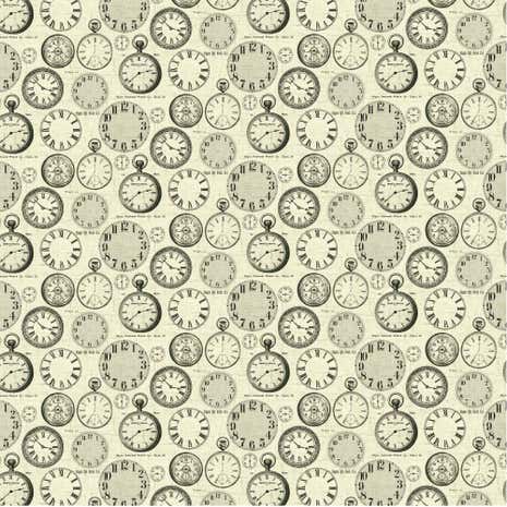 Vintage Clocks PVC Fabric
