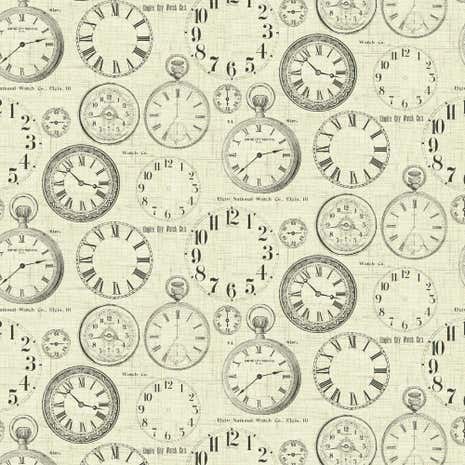 Vintage Clocks Fabric