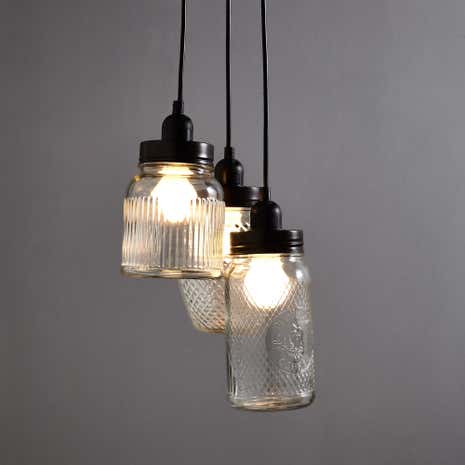 Glass Jar 3 Light Cluster