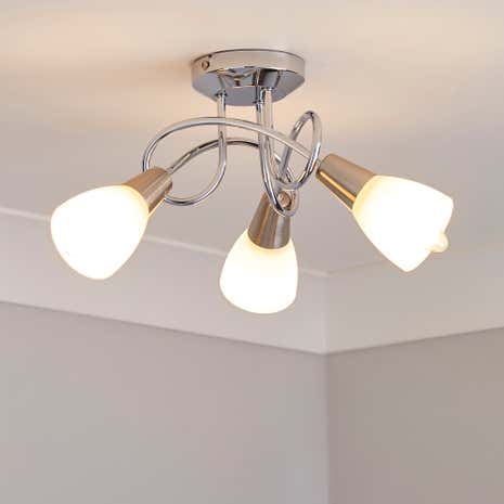 3-Light Chrome Ceiling Fitting