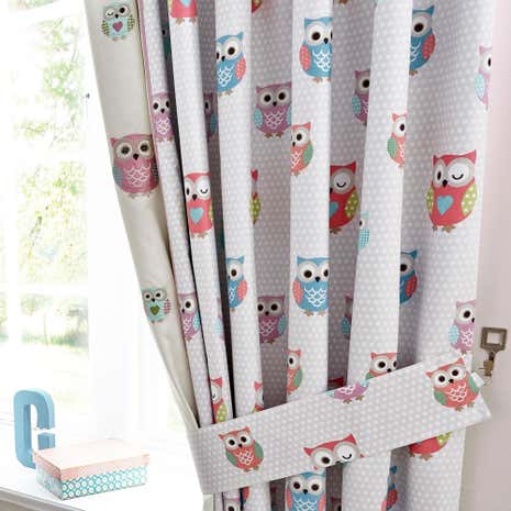 Pretty Owls Blackout Pencil Pleat Curtains