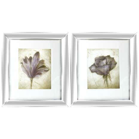 Pair of Plum Floral Plaques