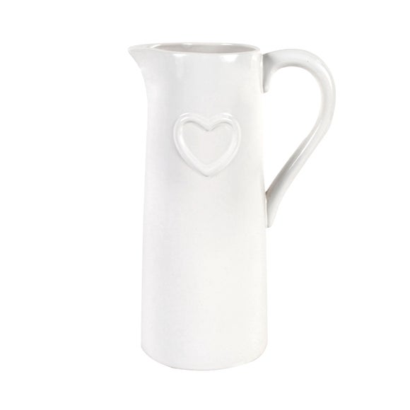 White Heart Jug Vase