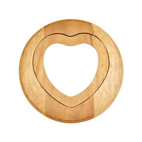 T & G Pair of Wooden Heart Trivets