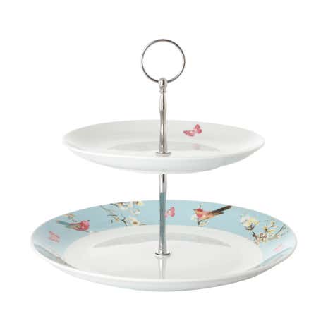 Beautiful Birds 2 Tier Cake Stand