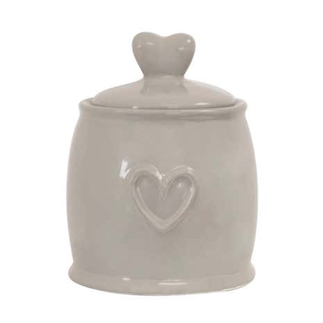 Country Taupe Heart Sugar Storage Jar