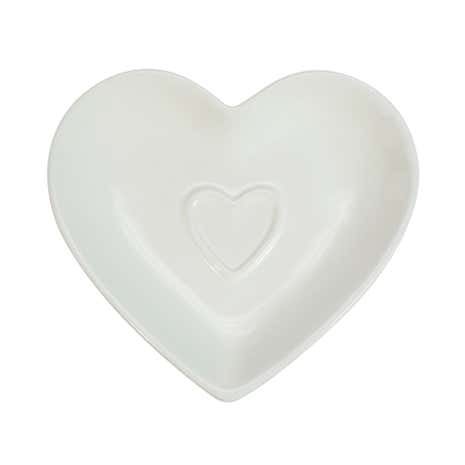 Country White Heart Teabag Tidy