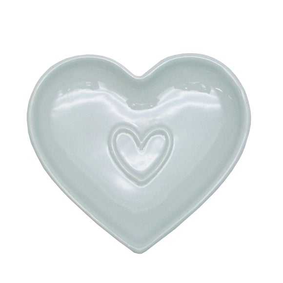 Country Heart Duck-Egg Teabag Tidy