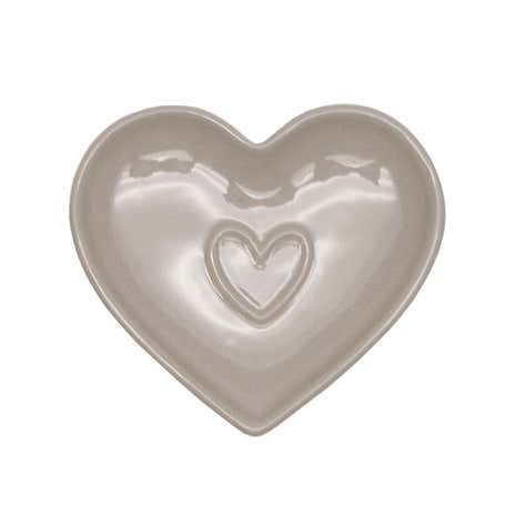 Country Taupe Heart Teabag Tidy