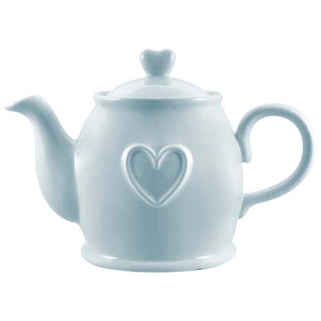 Country Heart Duck-Egg Teapot