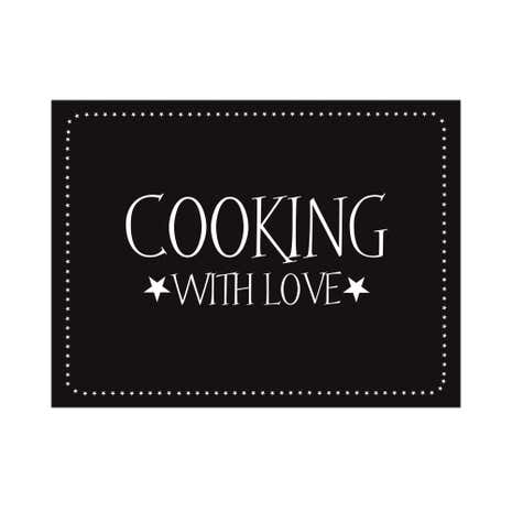 Black Vintage Text Glass Worktop Saver