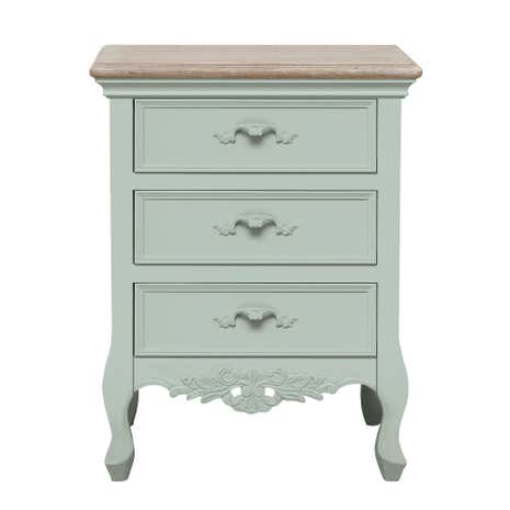 Camille Duck Egg 3 Drawer Bedside Table