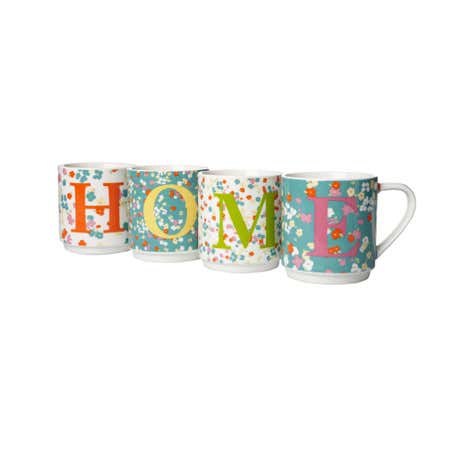Set of 4 Home Stacking Mugs