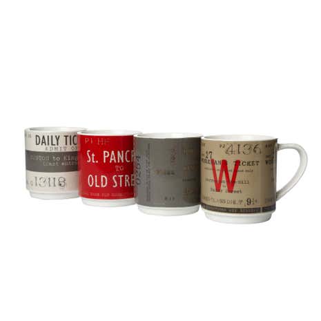 Salvage Pack of 4 Stacking Mugs
