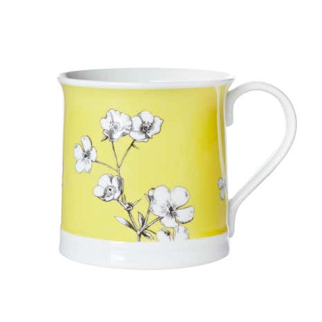 Yellow Floral Botanical Mug