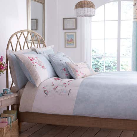 Evelyn Embroidered Duck Egg Duvet Cover Dunelm Evelyn Embroidered Duck Egg Duvet Cover
