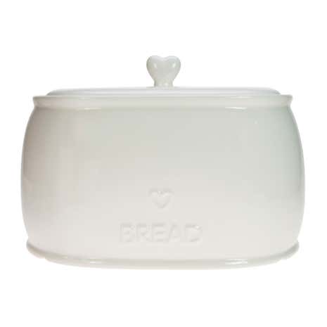 Country White Heart Bread Bin