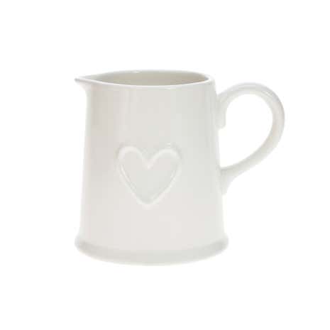 Country White Heart Pint Jug