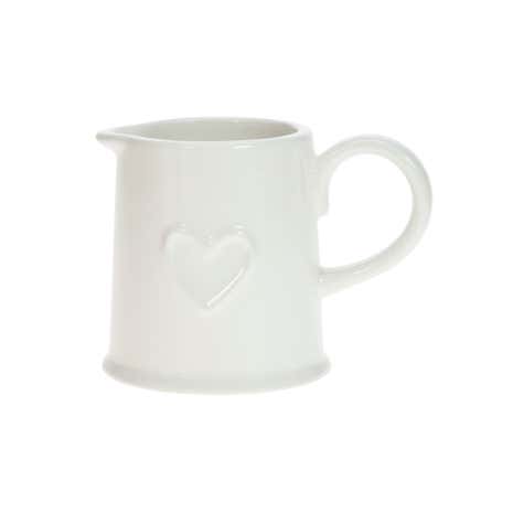 Country White Heart Creamer