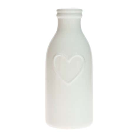 Country White Heart Bottle Vase