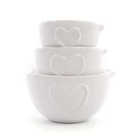 Country White Heart Measuring Cups