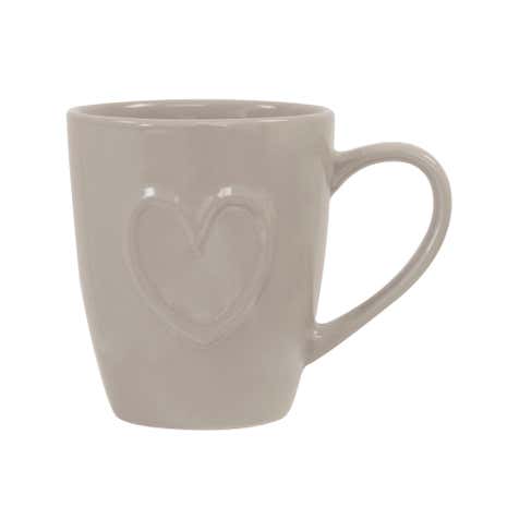 Country Taupe Heart Mug