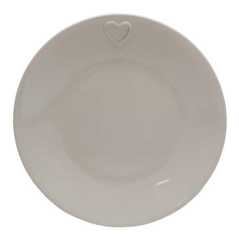 Country Taupe Heart Dinner Plate