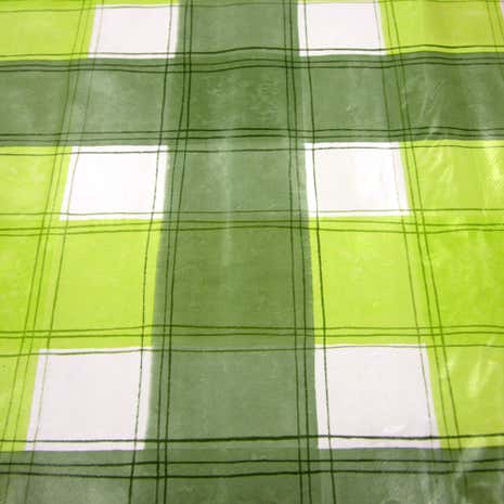 Green Wavy Check PVC Fabric