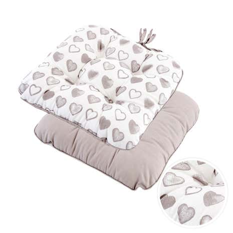 Country Taupe Heart Seat Pad